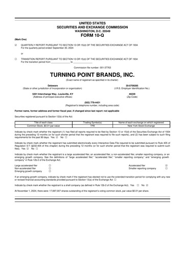 Thumbnail Turning Point Brands 10-Q Quarterly Report FY2024 