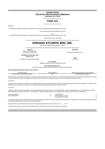 Thumbnail Chicago Atlantic BDC 10-Q Quarterly Report FY2024 