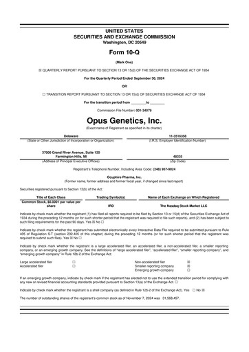 Thumbnail Opus Genetics 10-Q Quarterly Report FY2024 