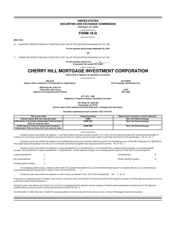 Thumbnail Cherry Hill Mortgage Investment 10-Q Quarterly Report FY2024 