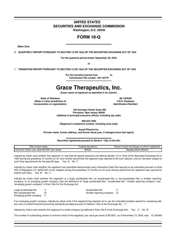 Vorschaubild Grace Therapeutics 10-Q Quartalsbericht 2025 