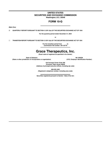 Vorschaubild Grace Therapeutics 10-Q Quartalsbericht 2025 