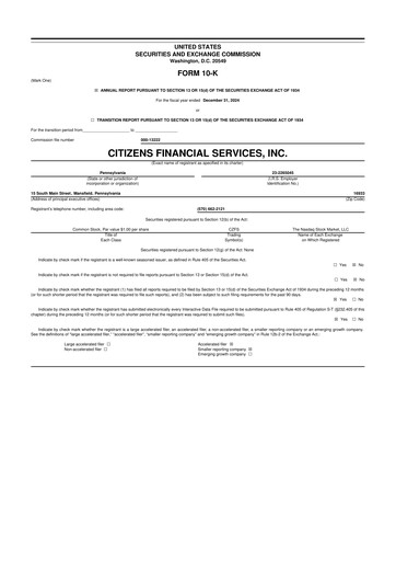 Vorschaubild Citizens Financial Services 10-K Jahresbericht 2024