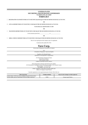 Thumbnail Toro Corp. 20-F Annual Report 2024