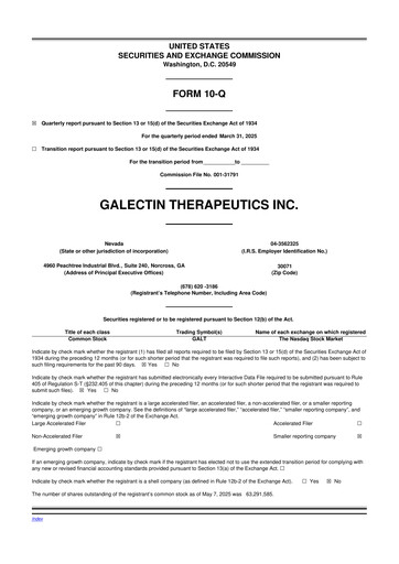 Vorschaubild Galectin Therapeutics 10-Q Quartalsbericht 2025 