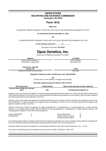 Thumbnail Opus Genetics 10-Q Quarterly Report FY2025 