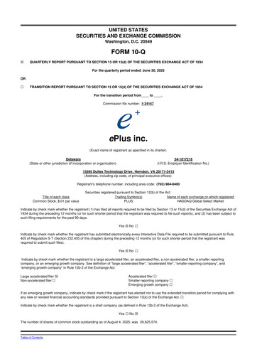 Thumbnail ePlus 10-Q Quarterly Report FY2026 