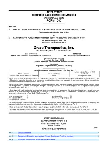 Vorschaubild Grace Therapeutics 10-Q Quartalsbericht 2026 