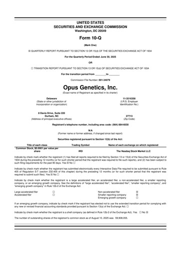 Thumbnail Opus Genetics 10-Q Quarterly Report FY2025 