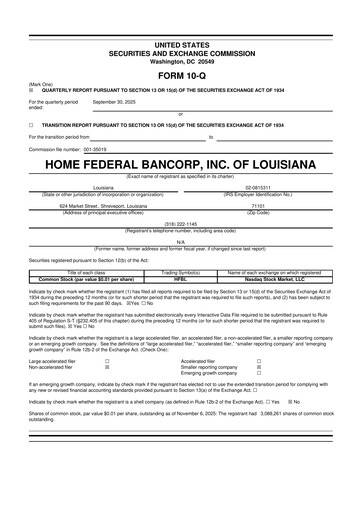 Thumbnail Home Federal Bancorp (HFB Bank) 10-Q Quarterly Report FY2026 
