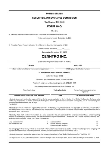 Thumbnail Cenntro Inc. 10-Q Quarterly Report FY2025 