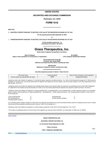 Vorschaubild Grace Therapeutics 10-Q Quartalsbericht 2026 
