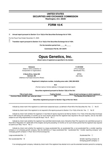 Thumbnail Opus Genetics 10-K Annual Report 2025