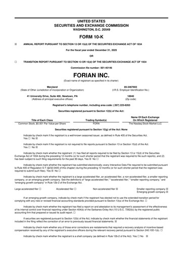 Thumbnail Forian 10-K Annual Report 2025