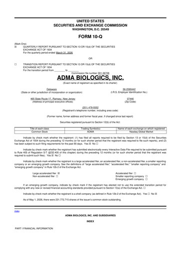 Thumbnail ADMA Biologics
 10-Q Quarterly Report FY2026 