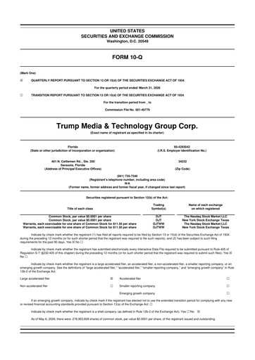 Thumbnail Trump Media & Technology Group 10-Q Quarterly Report FY 