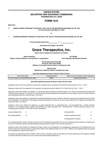 Vorschaubild Grace Therapeutics 10-K Jahresbericht 2026