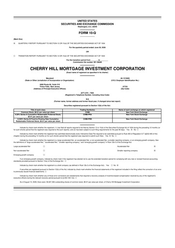 Miniature Cherry Hill Mortgage Investment 10-Q Rapport trimestriel 2026 