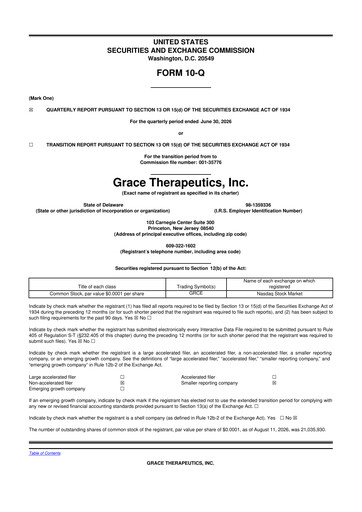 Vorschaubild Grace Therapeutics 10-Q Quartalsbericht 2027 