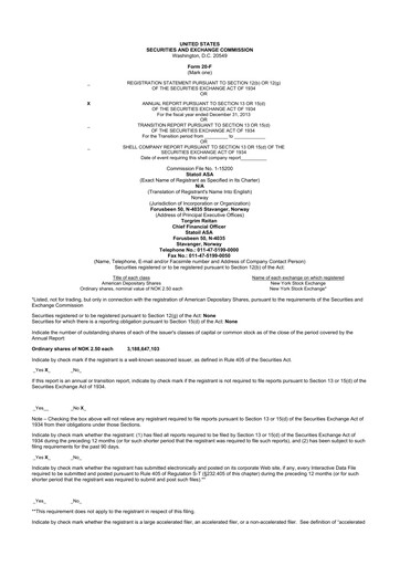 Thumbnail Equinor 20-F Annual Report 