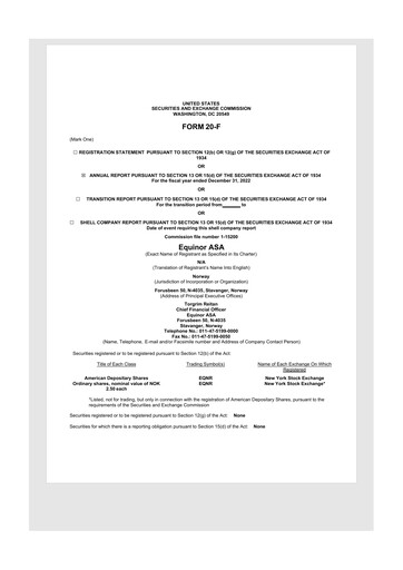 Thumbnail Equinor 20-F Annual Report 2022