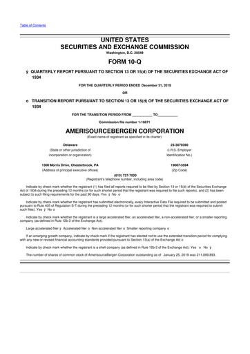 Thumbnail Cencora 10-Q Quarterly Report FY2019 
