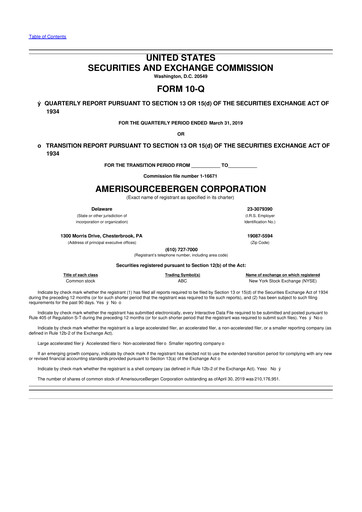 Thumbnail Cencora 10-Q Quarterly Report FY2019 
