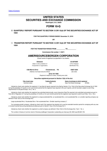 Thumbnail Cencora 10-Q Quarterly Report FY2020 