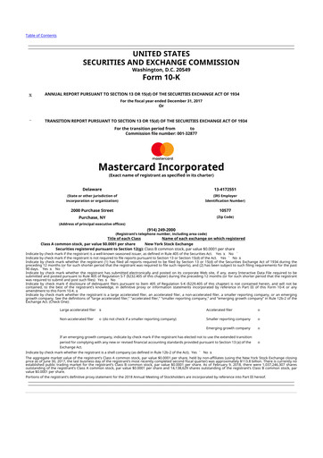 Thumbnail Mastercard 10-K Annual Report 2017
