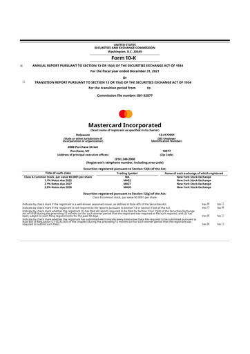 Thumbnail Mastercard 10-K Annual Report 2021