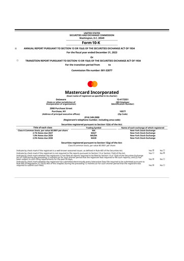 Thumbnail Mastercard 10-K Annual Report 2023