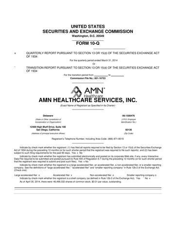 Thumbnail AMN Healthcare Services 10-Q Quarterly Report FY2014 