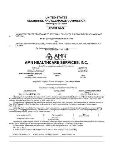 Thumbnail AMN Healthcare Services 10-Q Quarterly Report FY2022 