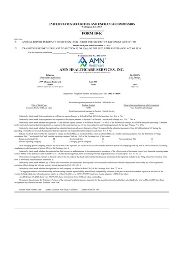 Thumbnail AMN Healthcare Services 10-K Annual Report 2024