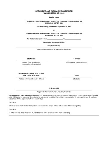 Thumbnail LivePerson 10-Q Quarterly Report FY 