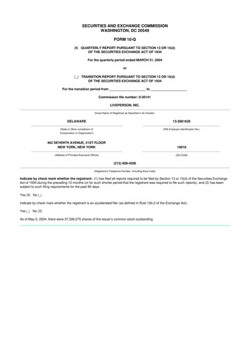 Thumbnail LivePerson 10-Q Quarterly Report FY 