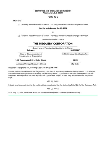 Thumbnail Middleby 10-Q Quarterly Report FY 