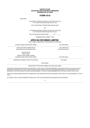 Thumbnail Golden Minerals
 10-Q Quarterly Report FY 