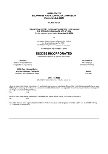 Miniature Diodes Incorporated 10-Q Rapport trimestriel  