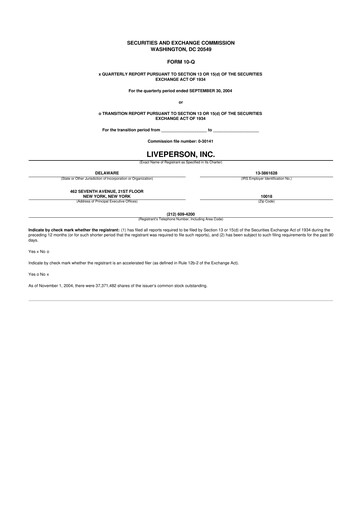 Thumbnail LivePerson 10-Q Quarterly Report FY 