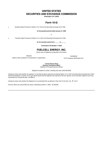 Thumbnail FuelCell Energy
 10-Q Quarterly Report FY 