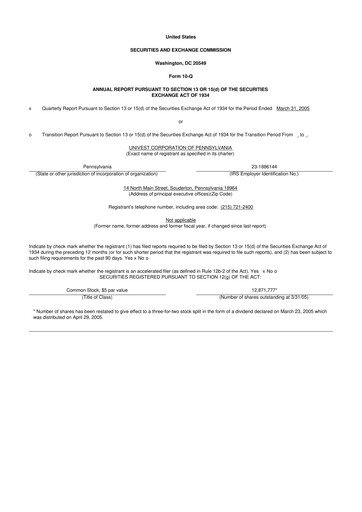 Vorschaubild Univest Financial Corporation 10-Q Quartalsbericht  