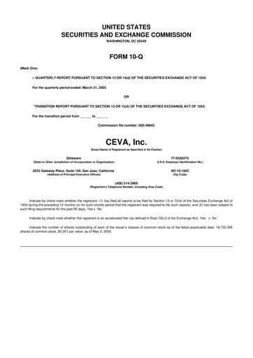 Vorschaubild CEVA
 10-Q Quartalsbericht  