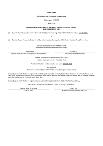 Vorschaubild Univest Financial Corporation 10-Q Quartalsbericht  