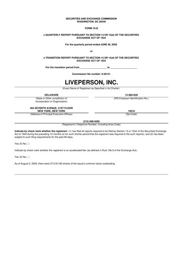 Thumbnail LivePerson 10-Q Quarterly Report FY 