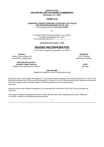 Miniature Diodes Incorporated 10-Q Rapport trimestriel  