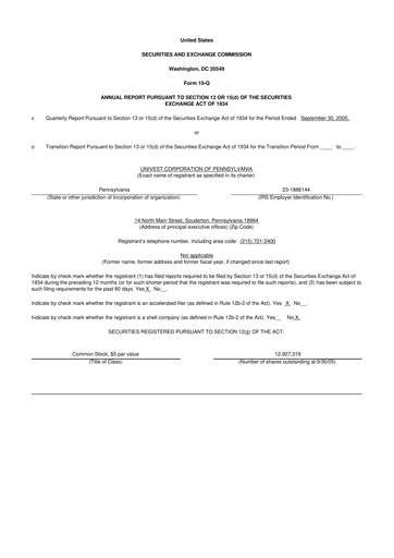 Vorschaubild Univest Financial Corporation 10-Q Quartalsbericht  