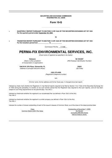 Thumbnail Perma-Fix Environmental Services 10-Q Quarterly Report FY 