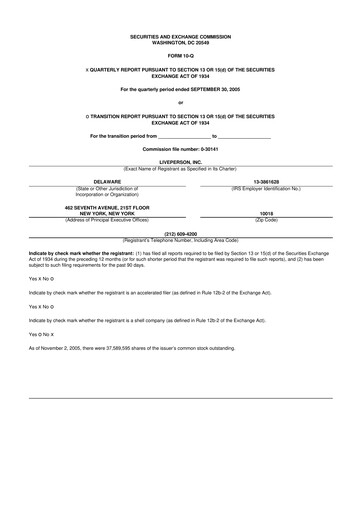 Thumbnail LivePerson 10-Q Quarterly Report FY 