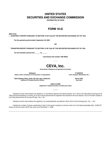 Vorschaubild CEVA
 10-Q Quartalsbericht  